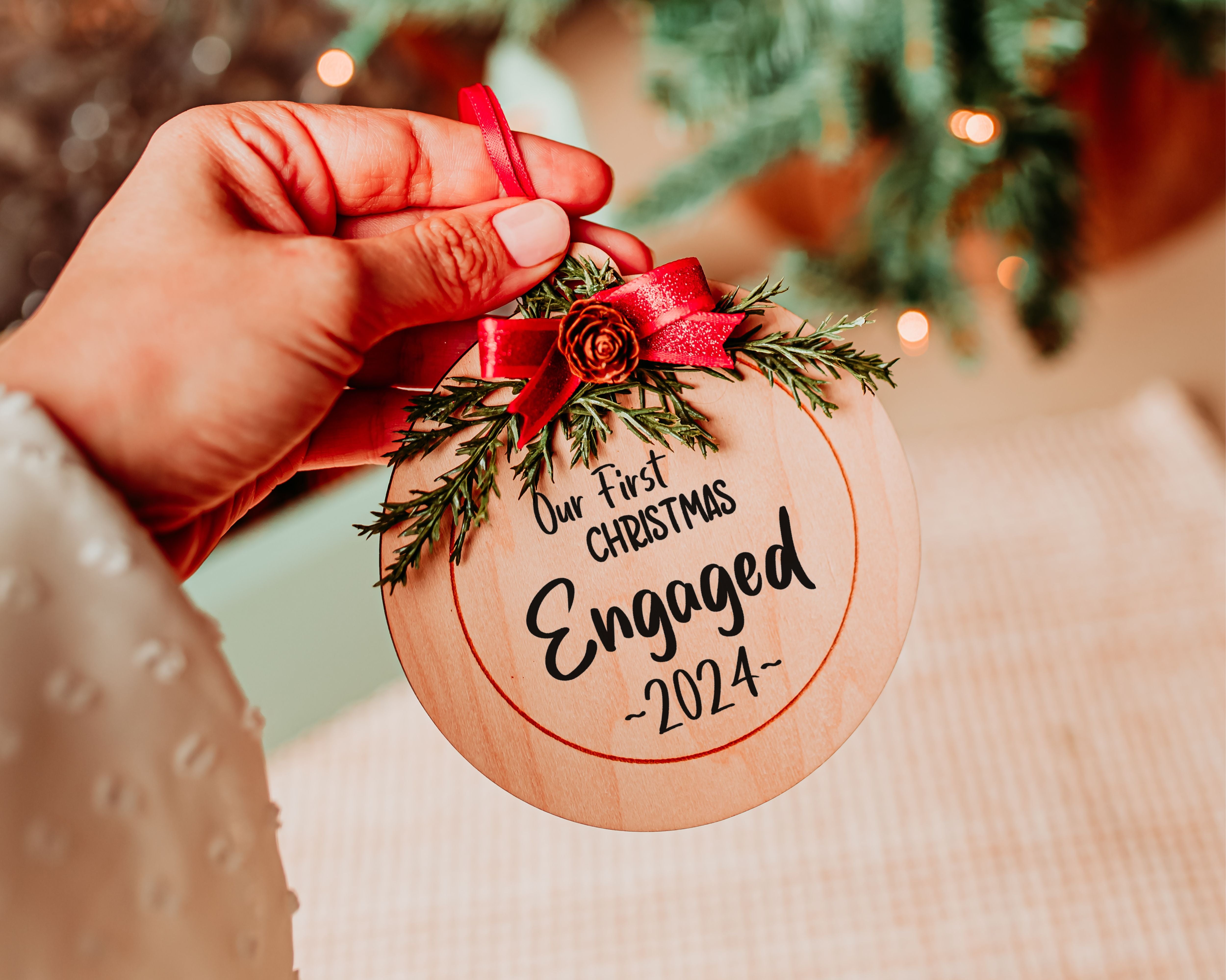 Our First Christmas Engaged Ornament 2024 Taylor s Touch Floral