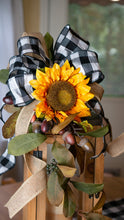 Load image into Gallery viewer, Buffalo Check Sunflower Lantern Swag Topper
