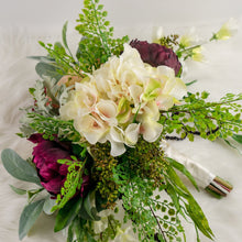 Load image into Gallery viewer, Cascading Burgundy and Blush Boho Bouquet

