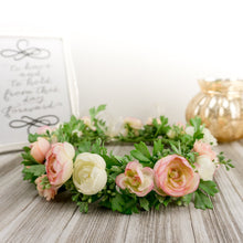 Load image into Gallery viewer, Blush and Ivory Boho Floral Crown
