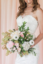 Load image into Gallery viewer, Blush Pink and White Dahlia Bridal Bouquet
