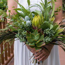 Load image into Gallery viewer, Protea and Succulent Greenery Bouquet
