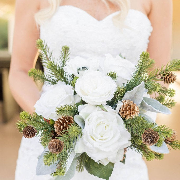 White Bridal Bouquet for Winter Wedding