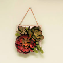 Load image into Gallery viewer, Faux Succulent Wall Hanging Decor in Wood Frame

