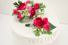 Load image into Gallery viewer, Pink Wrist Corsage with Rhinestones for Prom
