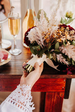 Load image into Gallery viewer, Burgundy and Ivory Cascading Bouquet
