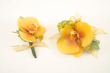 Load image into Gallery viewer, Yellow and Gold Orchid Corsage for Prom
