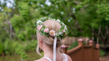 Load image into Gallery viewer, Blush and Ivory Boho Floral Crown

