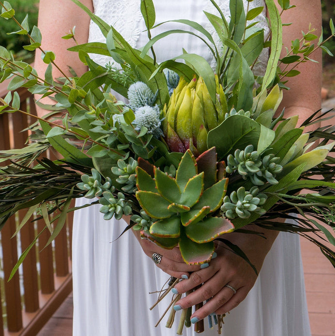 Protea and Succulent Greenery Bouquet