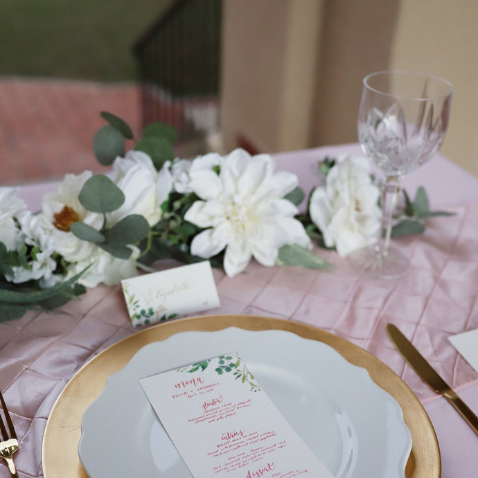 White Dahlia and Garden Rose Wedding Garland
