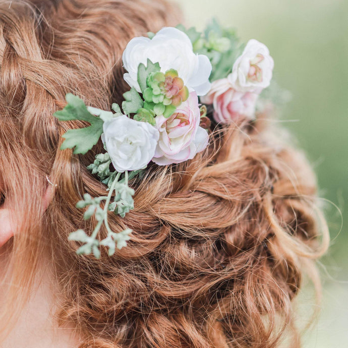 Flowery Bridal Hair Comb