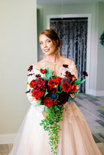 Load image into Gallery viewer, Red Rose Cascade Bridal Bouquet
