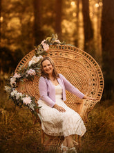Load image into Gallery viewer, long flower garland for photo prop on chair by Taylor&#39;s Touch Floral
