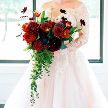 Load image into Gallery viewer, Red Rose Cascade Bridal Bouquet
