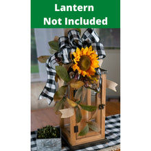 Load image into Gallery viewer, Buffalo Check Sunflower Lantern Swag Topper
