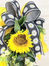 Load image into Gallery viewer, Sunflower Lantern Swag with Buffalo Check Bow - Choice of Ribbon
