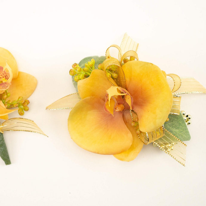 Yellow and Gold Orchid Corsage for Prom